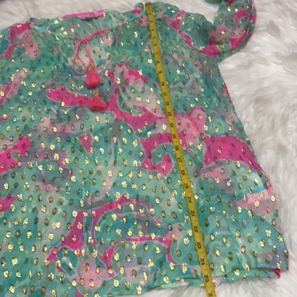 Lilly Pulitzer Rilla Tropical Print Silk Blouse Small - Picture 5 of 13